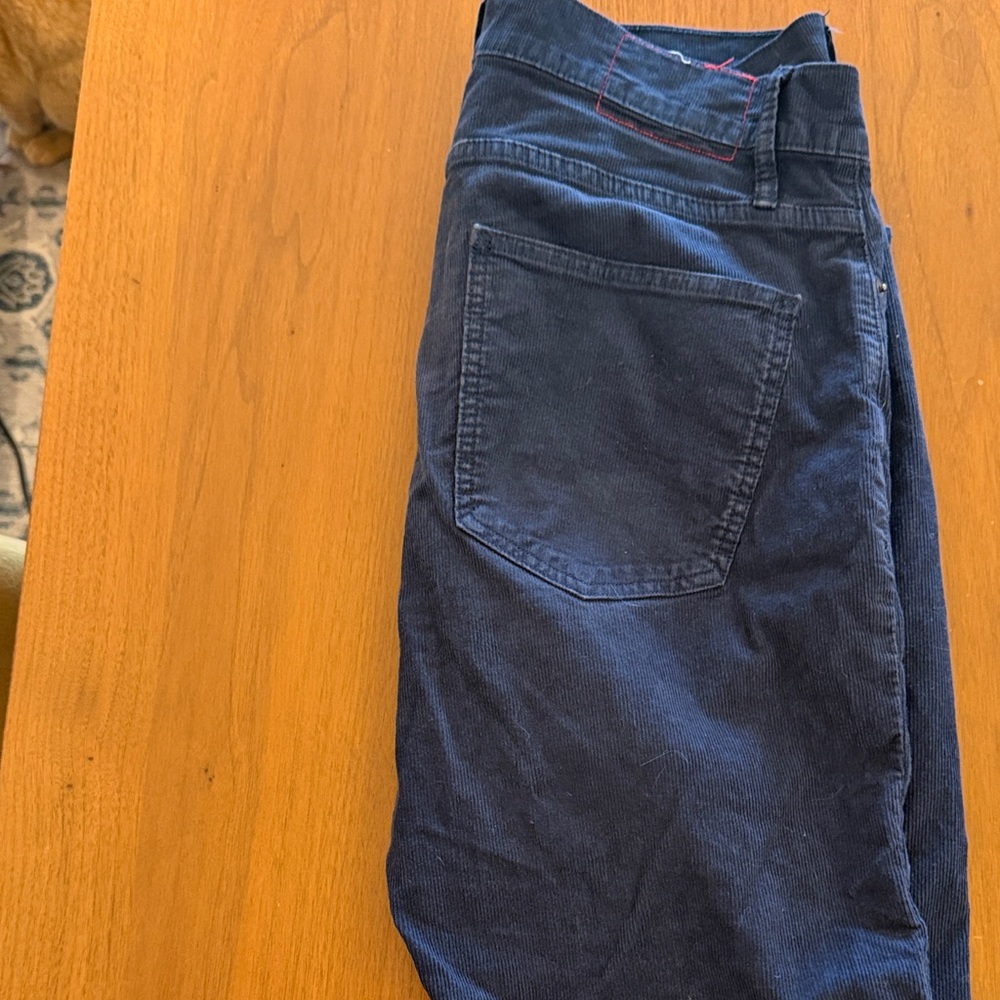 Marine Layer Deep Blue Corduroy Trousers View 2